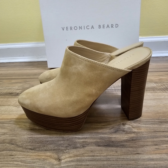 Veronica Beard Maren Suede Platform Mules, size US 9.5 - Picture 4 of 11